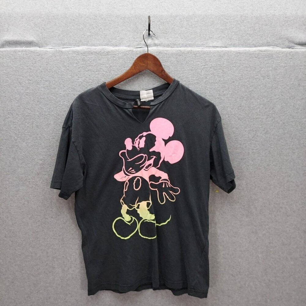 Mickey Mouse Neon T-Shirt XSmall Disney Cartoon Retro Graphic STAIN‎ (G)